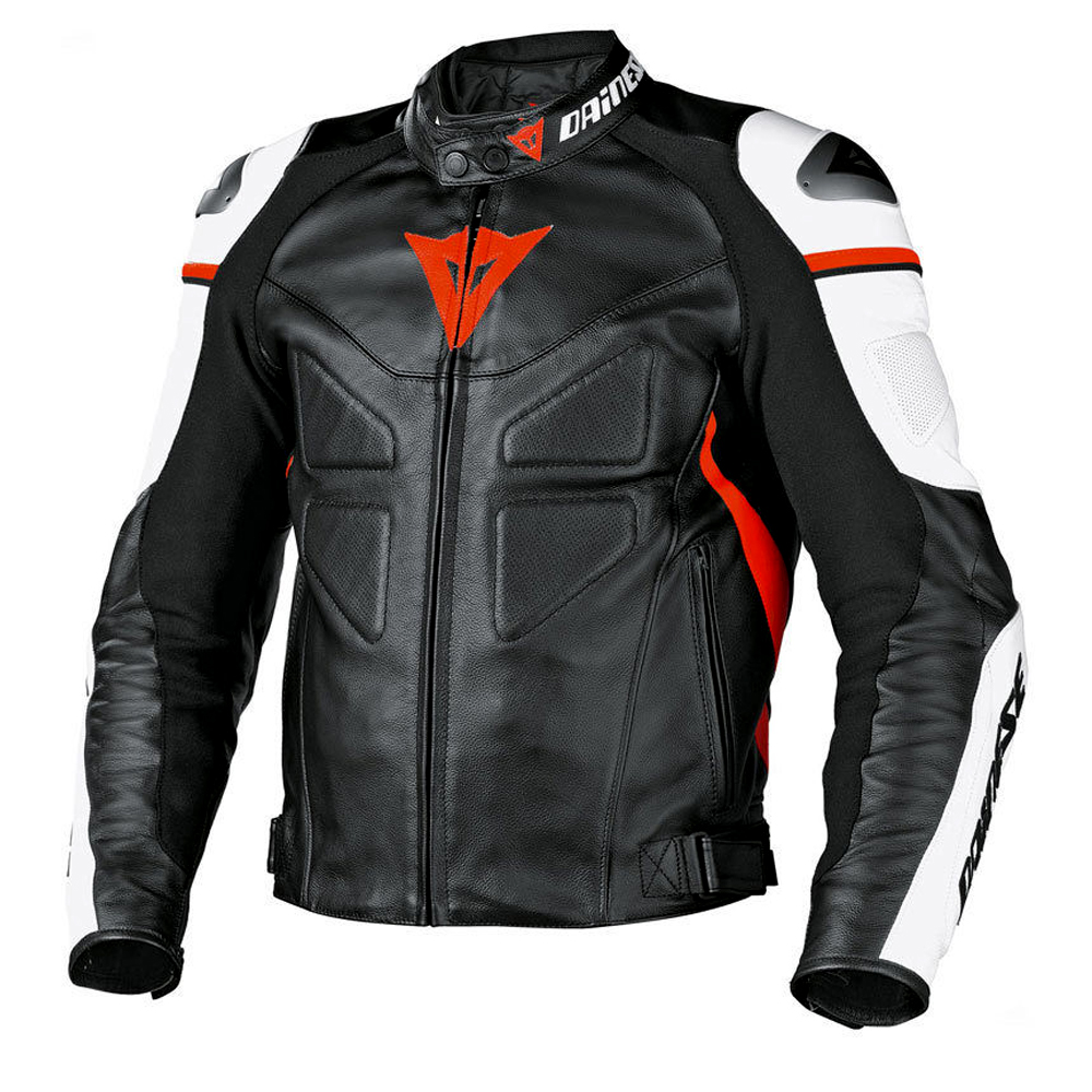 23 Dainese Leather Motorbike Jacket Moto GP Racing Black - Image 1