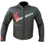 Hayabusa Leather Motorbike Jacket Moto Racing Black