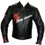 Hayabusa Leather Motorbike Jacket Moto Racing Black - Image 2