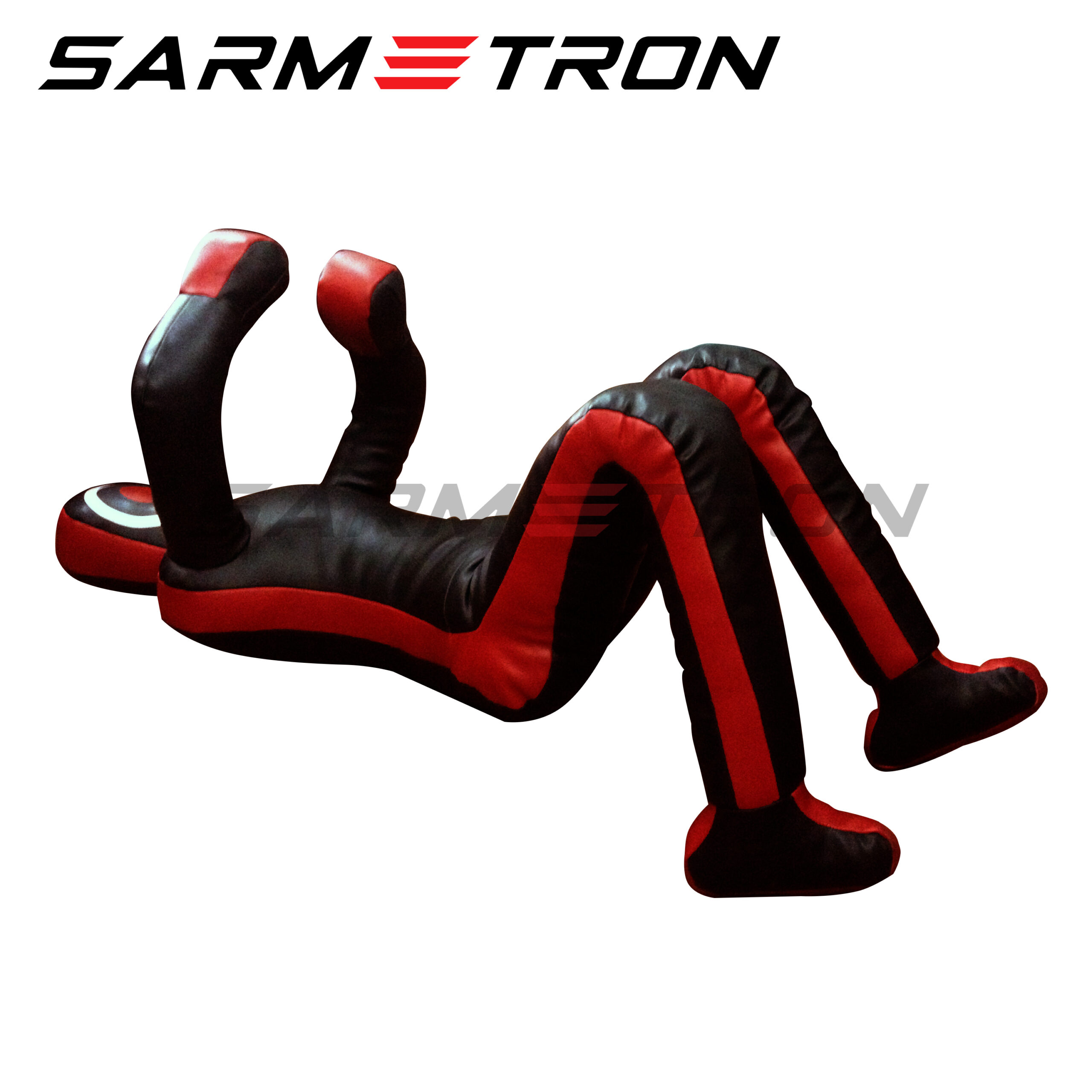 Sarmetron-Synthetic-Leather-Submission-Style-Dummy-Black-Red5 Grappling Submission Dummy Brazilian Juijitsu Dummy Kneeling Human Shaped Black Red - Image 1